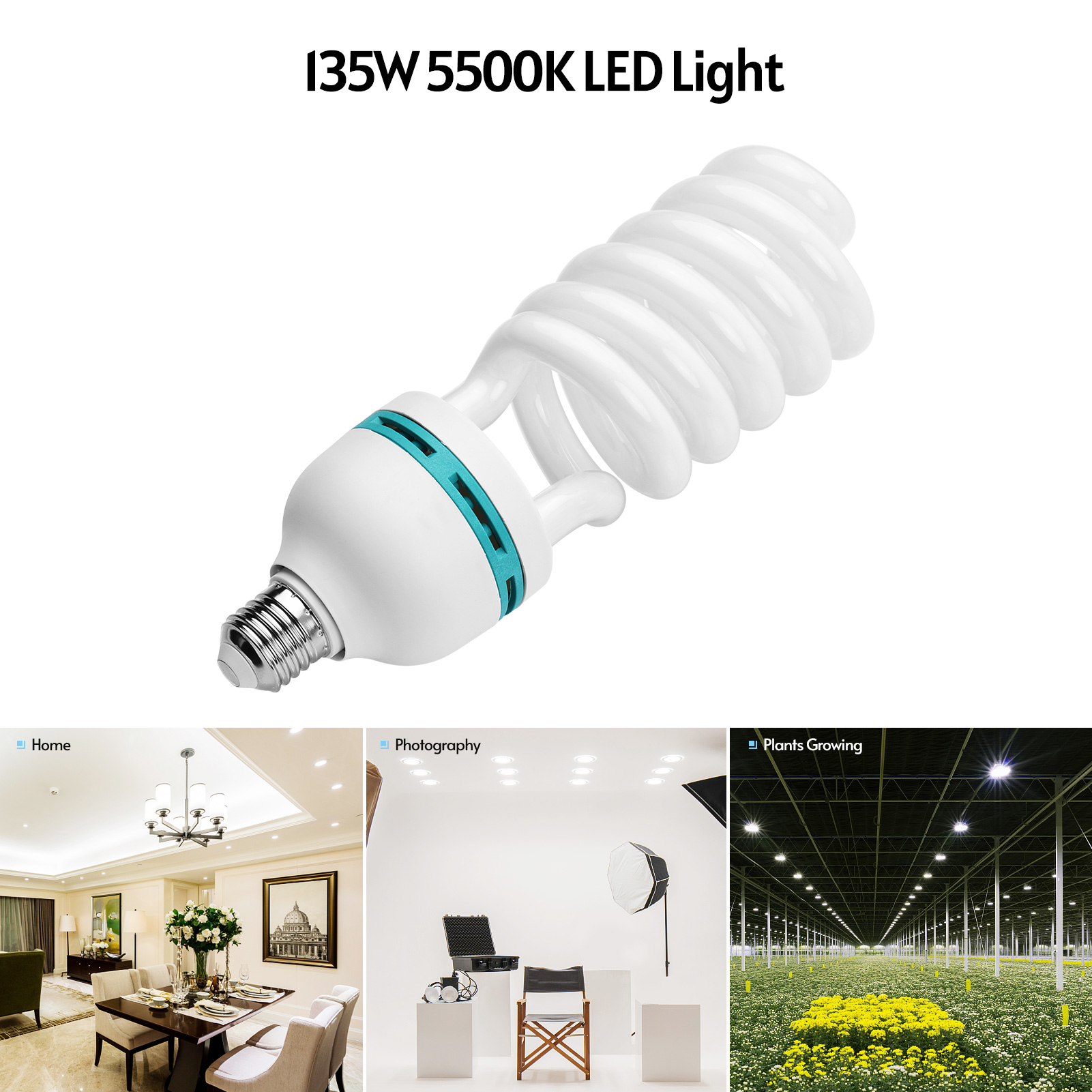 Photography Bulb - Andoer Spiral Fluorescent Light Bulb 135W