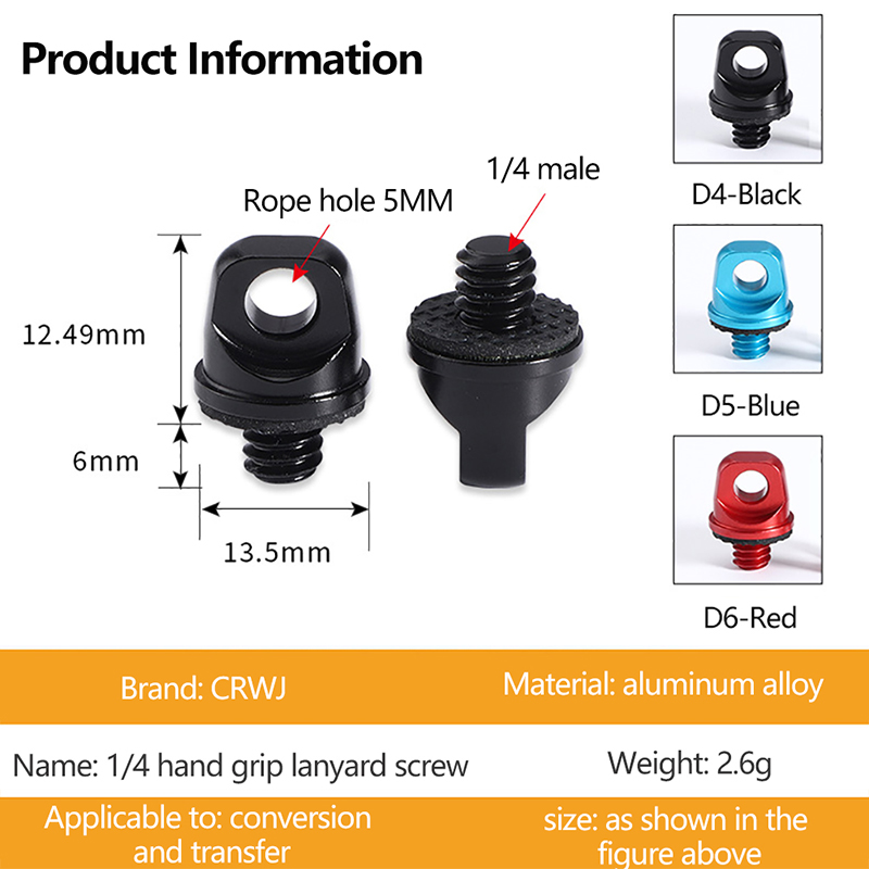 Photography Ratio - 1PCS 1/4 Lanyard Screw 3/8 SLR