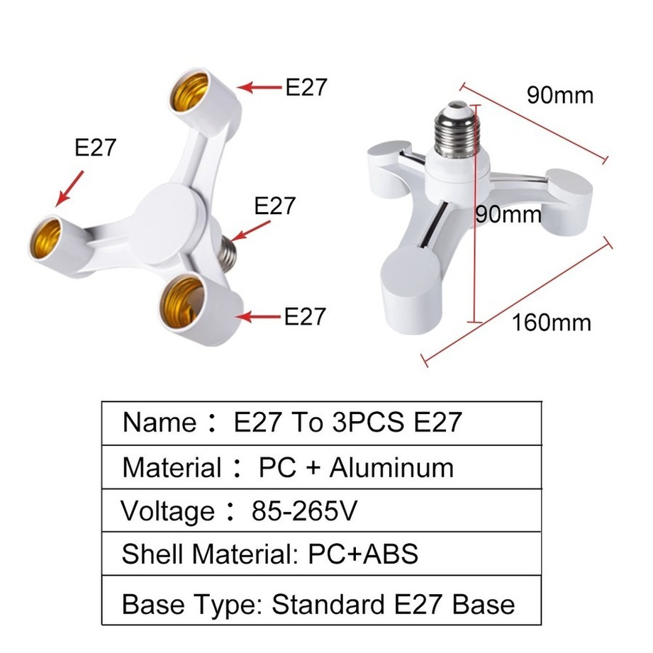 Bulbs Socket 3In1 E27 to E27 e – Photography Bulb recenzja i cena