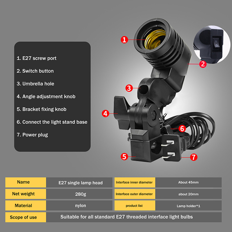 E27 AC Socket Lamp Single Head – Photography Bulb recenzja i cena