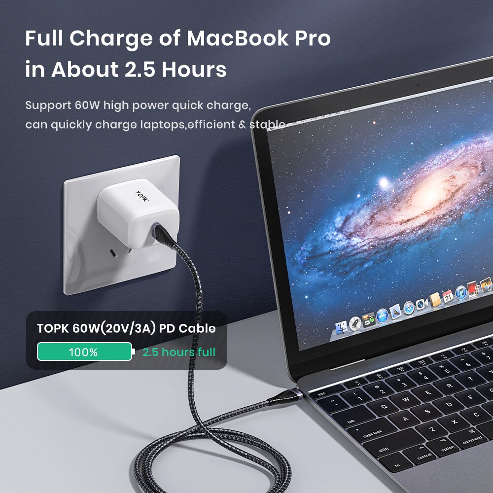 TOPK 60W USB C To Type C Cable – Photography Kit Xiaomi recenzja i cena