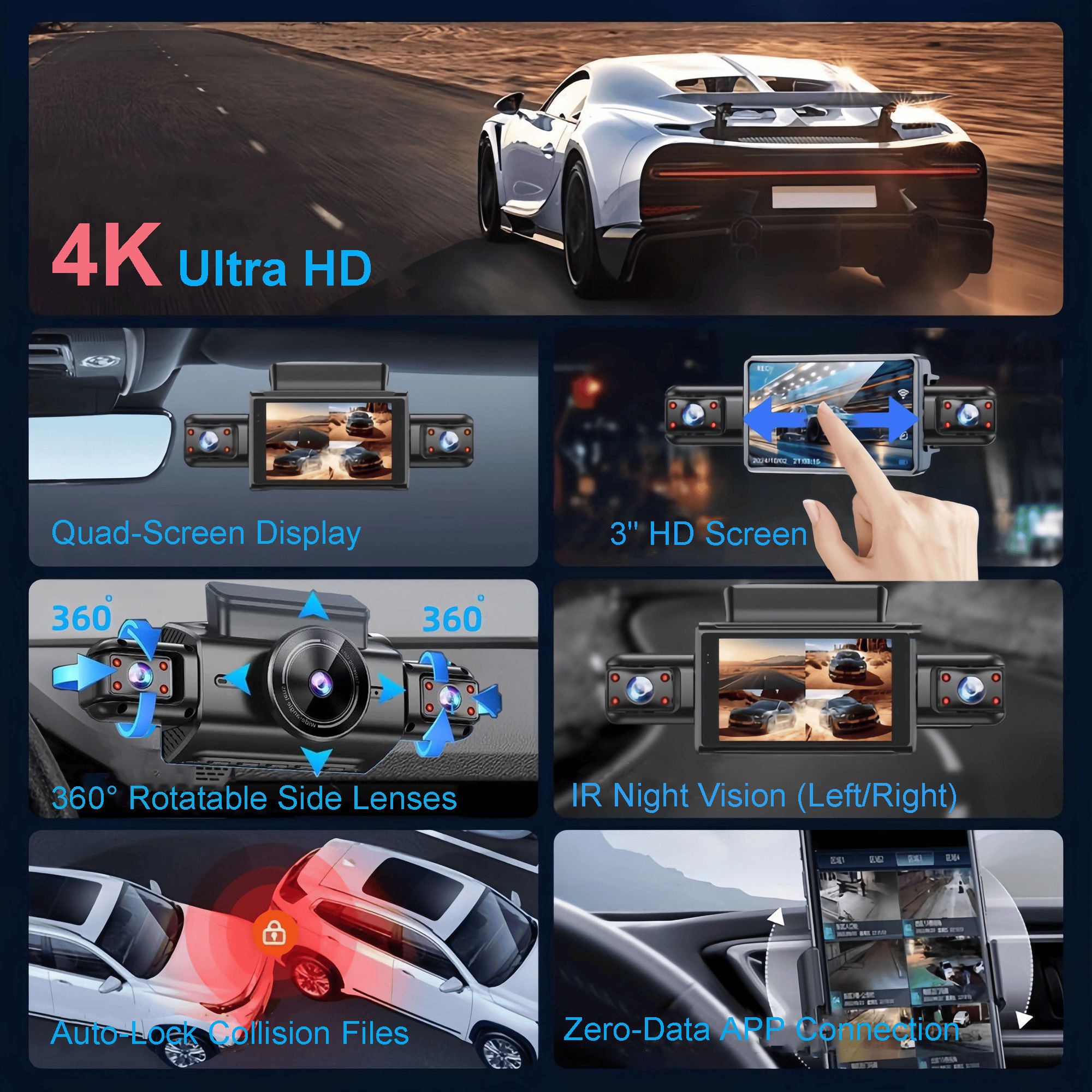 4K 4CH Hidden Car DVR with APP – Timelapse Controller recenzja i cena