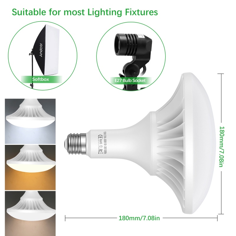 Andoer 150W LED Light Bulb Pho – Photography Bulb recenzja i cena