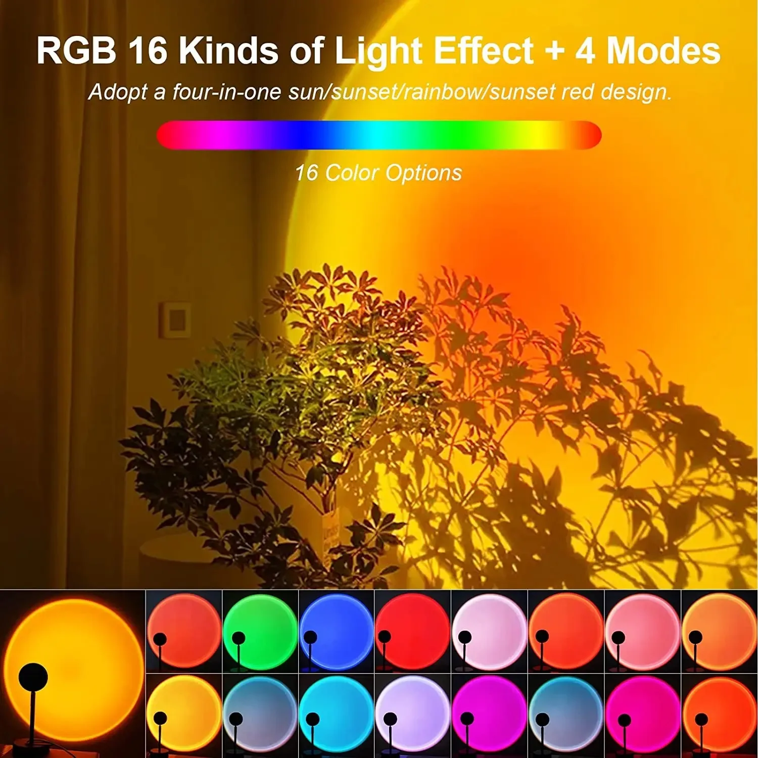 16 Color Sunset Lamp,RGB Mood  – Photography Bulb recenzja i cena